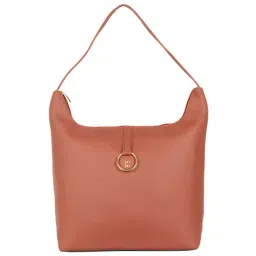 Baggit Pink Solid Medium Hobo Handbag-2