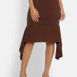 Office & You Brown A-Line Skirt-image-43