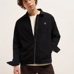 The Bear House Black Polyester Regular Fit Textured Casual Jacket-picture-8