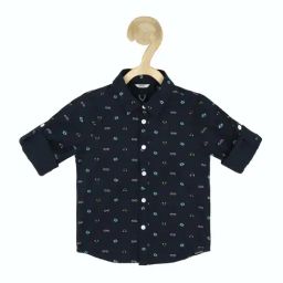 Allen Solly Junior Navy Printed Full Sleeves Shirt-picture-25