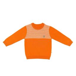 H by Hamleys Infants Boys Orange Striped Full Sleeves Sweater-image-98