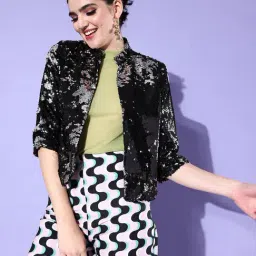 Style Quotient Black Embellished Jacket-image-11