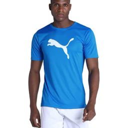 Puma Electric Blue Slim Fit Printed T-Shirt-image-43