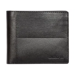 SASSORA Jade Black Leather Small Bi-Fold Wallet for Men image 1