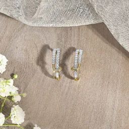 P.N.Gadgil Jewellers 14KT Yellow Gold and Diamond Hoop Earring for Women-image-36