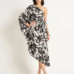 FEMMELLA Black Relaxed Fit Floral Dress-picture-1