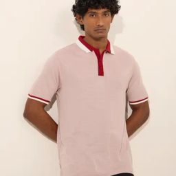 WES Casuals by Westside Red Relaxed-Fit Polo T-Shirt-image-90