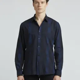 Pepe Jeans Navy Regular Fit Checks Shirt-image-99