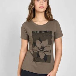 Honey By Pantaloons Green Cotton Regular Fit Floral Print T-Shirt-picture-5
