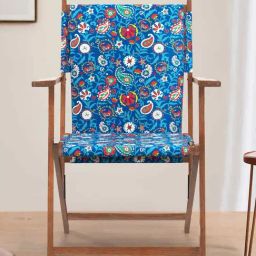 Chumbak Bistro Paisley Teal Green Wood Folding Chair-image-58
