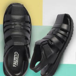 Fausto Men's Black Fisherman Sandals-33