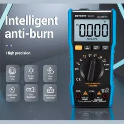 Metravi Digital TRMS Multimeter Backlit LCD Display Blue & Black, XB-33CF image 5
