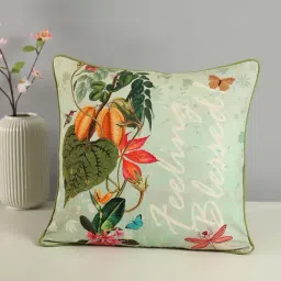 India Circus Green Canvas Seedling Monarch Duck Cushion Cover-image-8