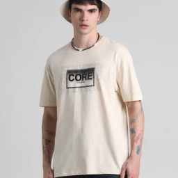 Jack & Jones Candied Ginger Cotton Boxy Fit Printed T-Shirt-image-60