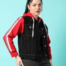 Campus Sutra Black Regular Fit Jacket image 1