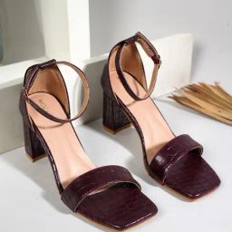 Mozafia Women's Maroon Ankle Strap Sandals-picture-27
