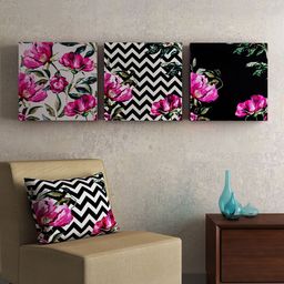 SEJ by Nisha Gupta Set of 3 Multicoloured Framed Wall Paintings-16