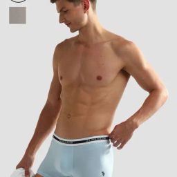 U.S. Polo Assn. Sky Blue & Light Grey Trunks - Pack of 2-image-36