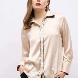 Styli Beige Plain Shirt-picture-12