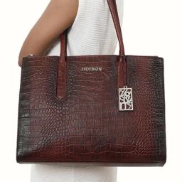 Hidesign Red Textured Large Tote Handbag-17
