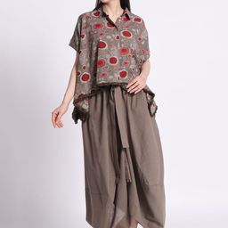 Silselah Printed Pure Cotton Top With Dhoti Pants Co-Ords-image-58