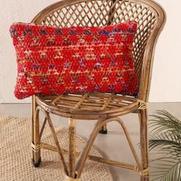 HANDICRAFT PALACE Red & Blue Embroidered Rectangle Cushion Covers-image-36