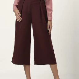 Annabelle by Pantaloons Maroon High Rise Culottes-image-59