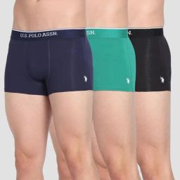 U.S. Polo Assn. Multicolor Cotton Regular Fit Trunks - Pack Of 3-picture-8