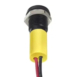 RS PRO Yellow Panel Mount Indicator 24V DC, Mounting Hole Size 8 mm, Termination Type Lead Wires, IP Rating IP67, Model No 2494335 image 2