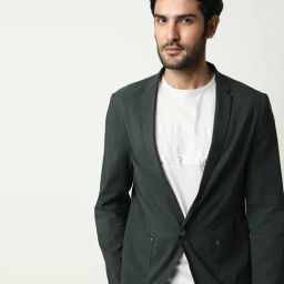 Rare Rabbit Green Regular Fit Solid Jacket-image-6