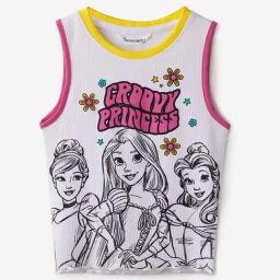 The Souled Store Kids White Cotton Printed Crop Top-picture-5