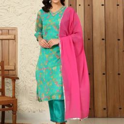 W Pink Embellished Dupatta-picture-40