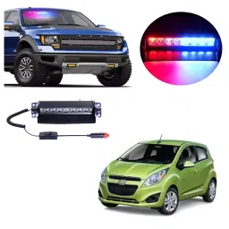 Cartronics 8 LED  Red Blue  Police Flasher Light  for Chevrolet Spark-46
