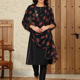 W Black Printed Dupatta-17