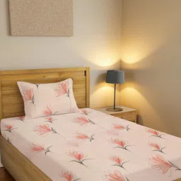 IVAZA Peach Floral 100 Polyester Single-image-77