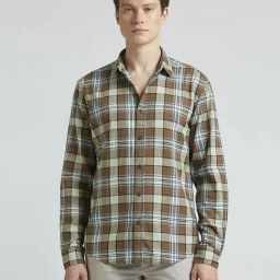 Pepe Jeans Olive Regular Fit Checks Shirt-image-106