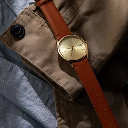 Sonata Poze Men Brass Dial & Leather Straps Analogue Watch SP70013YL01W-image-67