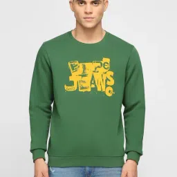 Pepe Jeans Green Regular Fit Graphic Print Cotton Sweatshirt-image-105