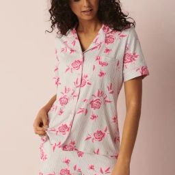 La Vie En Rose Grey Striped Shirt-image-24