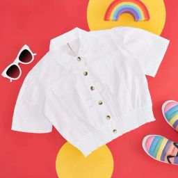 Pantaloons Junior Off-White Cotton Regular Fit Top-image-65