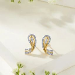 P.N.Gadgil Jewellers 14KT Yellow Gold and Diamond Stud Earring for Women-image-86