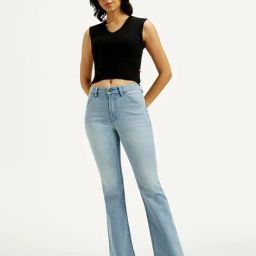 Levi's Women's High Rise 726 Slim Flare Fit Light-Blue Jeans-picture-37