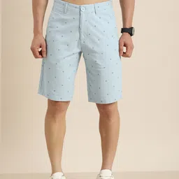 HERE&NOW Men Abstract Printed Slim Fit Shorts-image-84