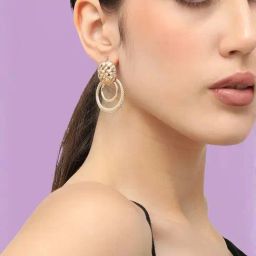 Sohi Gold Plated Designer Stone Party Drop Earrings-72