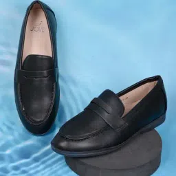 Jove Women's Black Casual Loafers-image-94