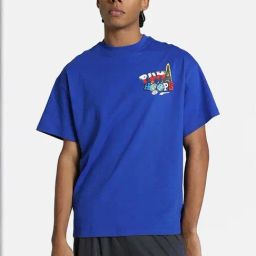 Puma Vivid Blue Cotton Relaxed Fit Sports T-Shirt-image-3