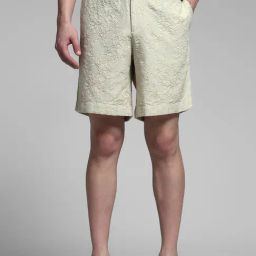 Jack & Jones Yellow Cotton Regular Fit Embroidered Shorts-image-35