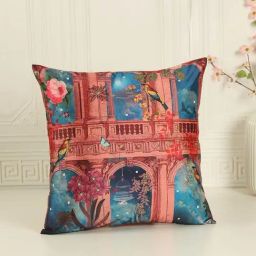 India Circus Brown Silk Bliss Paradise Cushion Cover-image-34