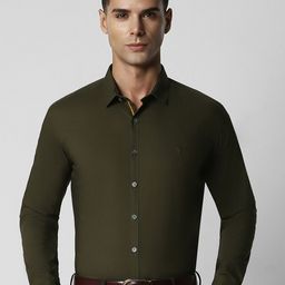 V Dot Men Olive Green Slim Fit Casual Shirt-image-97