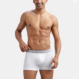 Jockey Pack Of 2 Brand Logo Stay Fresh Properties Cotton Trunks 1015-0210-WHITE-picture-41